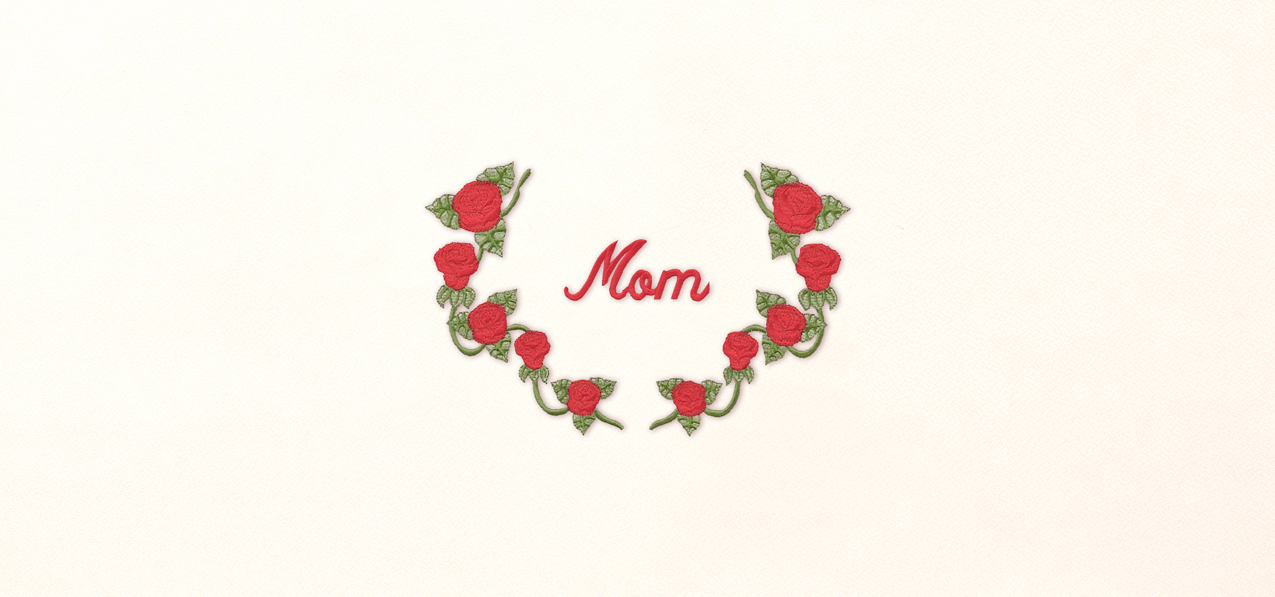 Mom Wreath Red Rosetan Faux